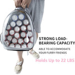 Qpets® Side Door Design Cat Carrier Backpack, Expandable Cat Dog Backpack Carrier Bag, Transparent Capsule Air Breathable Transparent Carrier Backpack for Travelling, Ourdoor