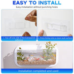 Qpets Wall Fish Tank for Home and Office Decor with Self Adhesive Mount | Transparent Plastic Organizer