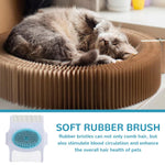 Qpets Cats Grooming Brush for All Coat Types with Dual Head and Soft Rubber Bristles | Ergonomic Grip for Comfortable Grooming