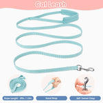 Cat Harness with 1.5m Leash, Cat Belt Adjustable Size Breathable Cat Vest Strap with Safety Reflective Strip, Cat Leash with Harness for Small Cat and Dog (M, Blue)