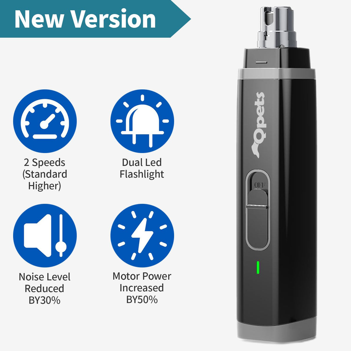 Professional Electric Dog Nail Grinder with 2 LED Light, Dog Nail Trimmer for Cat Dog, Low Noise Pet Nail Trimmer Pet Nail Grinder, Dog Nail Clippers, Dog Trimmer, Nail Cutter for Dog