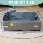 Qpets Foldable Cat Litter Box for Indoor and Outdoor Use with Waterproof Oxford Liner 48x38x12CM