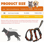 Qpets Dog Harness for Medium Dogs with 59 inch Retractable Leash and Quick Release Buckle | Reflective 2 in 1 Polyester Vest