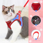 Qpets Cat Vest Harness with 1.5m Leash featuring 360° Swivel Clasp and Reflective Strips for Safe Walks