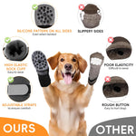 Qpets Dog Socks for Paw Protection with Reflective Straps and Non Slip Grip | 4pcs Cotton Set 8cm Width 18cm Length