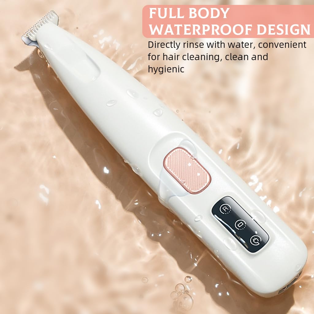 Qpets Dog Paws Hair Trimmer with 18mm Wide Blade and LED Light for Precise Grooming | Waterproof USB Rechargeable Pet Tool