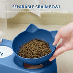 Qpets Cat Dog Feeding Bowl for Small Pets with Auto Refilling Water System 28x15x20 cm