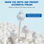 Qpets Pet Ear Cleaning Buds for Cats and Dogs with Dual Gourd Heads 56 pcs Cotton Swabs | Safe Ear Hygiene