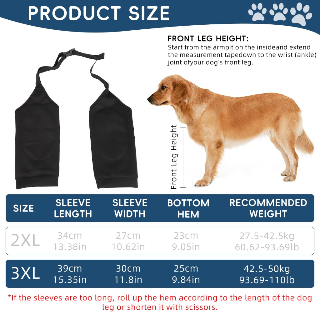 Qpets Dog Leg Brace for Injury and Post Surgery Care featuring Quick Release Belt and Breathable Padded Protection (3XL)
