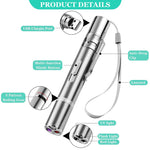 Qpets Cat Teaser Laser Point Pen for Playtime with 5 Patterns & USB Rechargeable Design