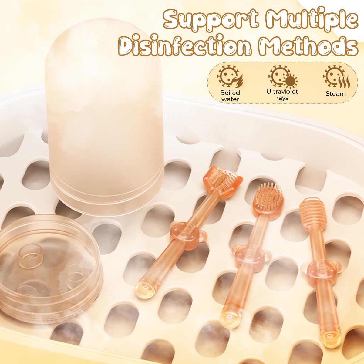 Qpets Pet Toothbrushes Set for Dogs and Cats with Soft Silicone Bristles and Storage Case | 3Pcs Teeth Cleaning Kit