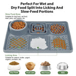 Lick Pad for Dog Cat, Food-Grade Silicone Dog Food Mat Slow Feeding Mat for Wet Food, Peanut Butter, Rectangular Lick Pad with Suction Cups, Perfect Use During Training, Bathing, Grooming