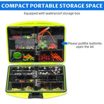 Qpets Fishing Tackle Kit for Freshwater and Saltwater Use featuring 174 pcs in Box | Includes Hooks, Sinkers and Bobbers