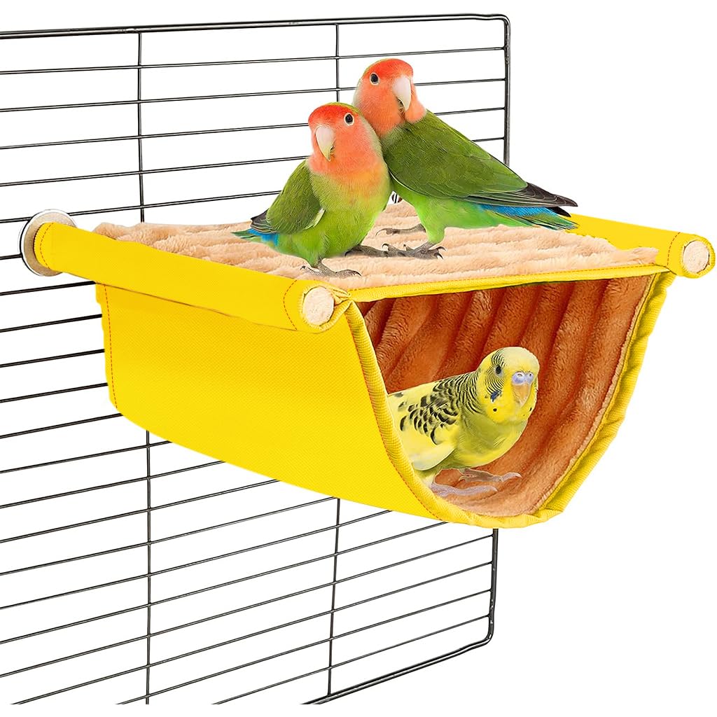 Bird Nest for Cage Hanging Bird Nest Winter Warm Bird Hammock for Cage Bird Cage Bird Nest Small Pet Bed for Parakeet Lovebird Cockatoo Finch Hamster Chinchilla Guinea Pig, Orange
