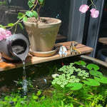 Qpets Fish Tank Accessories for Desk and Aquarium Decor with 2 in PVC Kitty Figurines 5 Pack