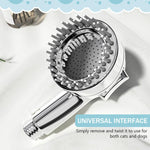 Qpets Pet Shower Head Attachment for Dogs and Cats with Dual Function Brush | Soft Silicone and ABS for Easy Grooming