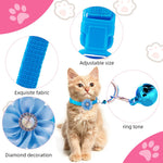 Qpets Cat Collar for Kittens and Small Dogs featuring D Ring and Bell | Adjustable 7.5–12.6 in Set
