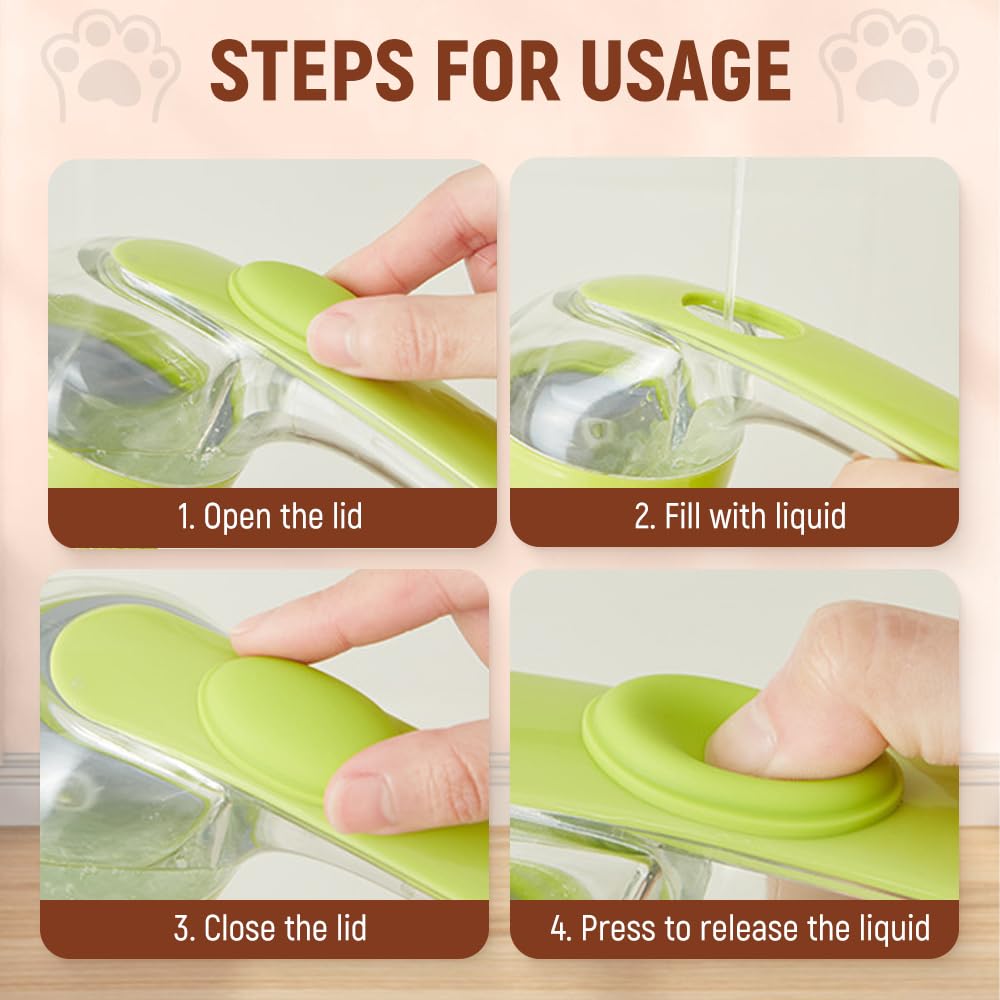 Qpets Pet Bath Brush for Dogs with Built In Soap Dispenser and Soft Silicone Bristles