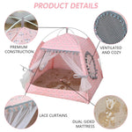 Qpets Pet Princess Tent House for Cats and Small Dogs with Lace Design and Breathable Mattress