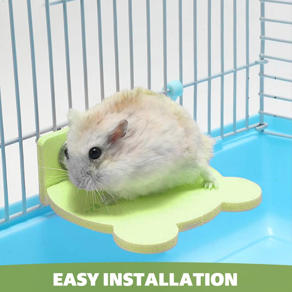 Qpets Hamster Standing Board for Cage 15x10x1.5cm featuring Screw-Fixed PVC Platform | Cartoon Pet House Decor
