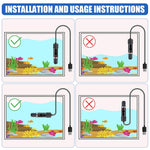 Qpets® 10W Submersible Aquarium Heater, 26 °C Constant Temperature USB Plug and Go Electric Aquarium Heater 3.3 inches Small Aquarium Heater for Betta Fish, Guppies, Neon Tetras