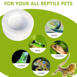 Qpets Reptile Feeding Bowl for Terrarium Feeding with Escape‑Proof Cap 6.7 cm Diameter | PP Material for Leopard Gecko and Bearded Dragon
