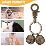 Qpets Mini Dog Collar Charms Bells for Cats and Puppies with Snap Clip | 4 Pack Silver