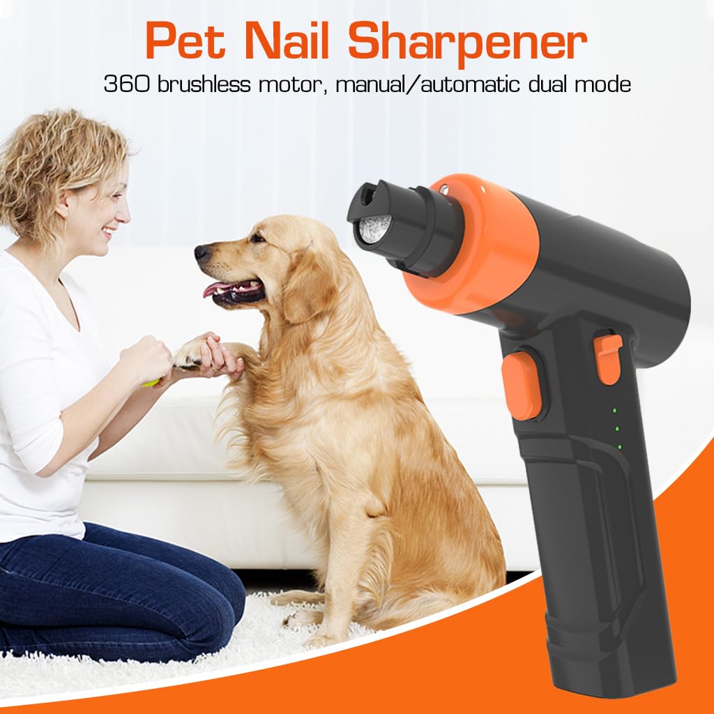 Electric Dog Nail Grinder with LED USB Pet Nail Grinder Trimmer with 3 Grinding Speeds for Dog Low Noise Electric Pet Nail Trimmer Pet Nail Grinder Pet Grooming Nail Grinder