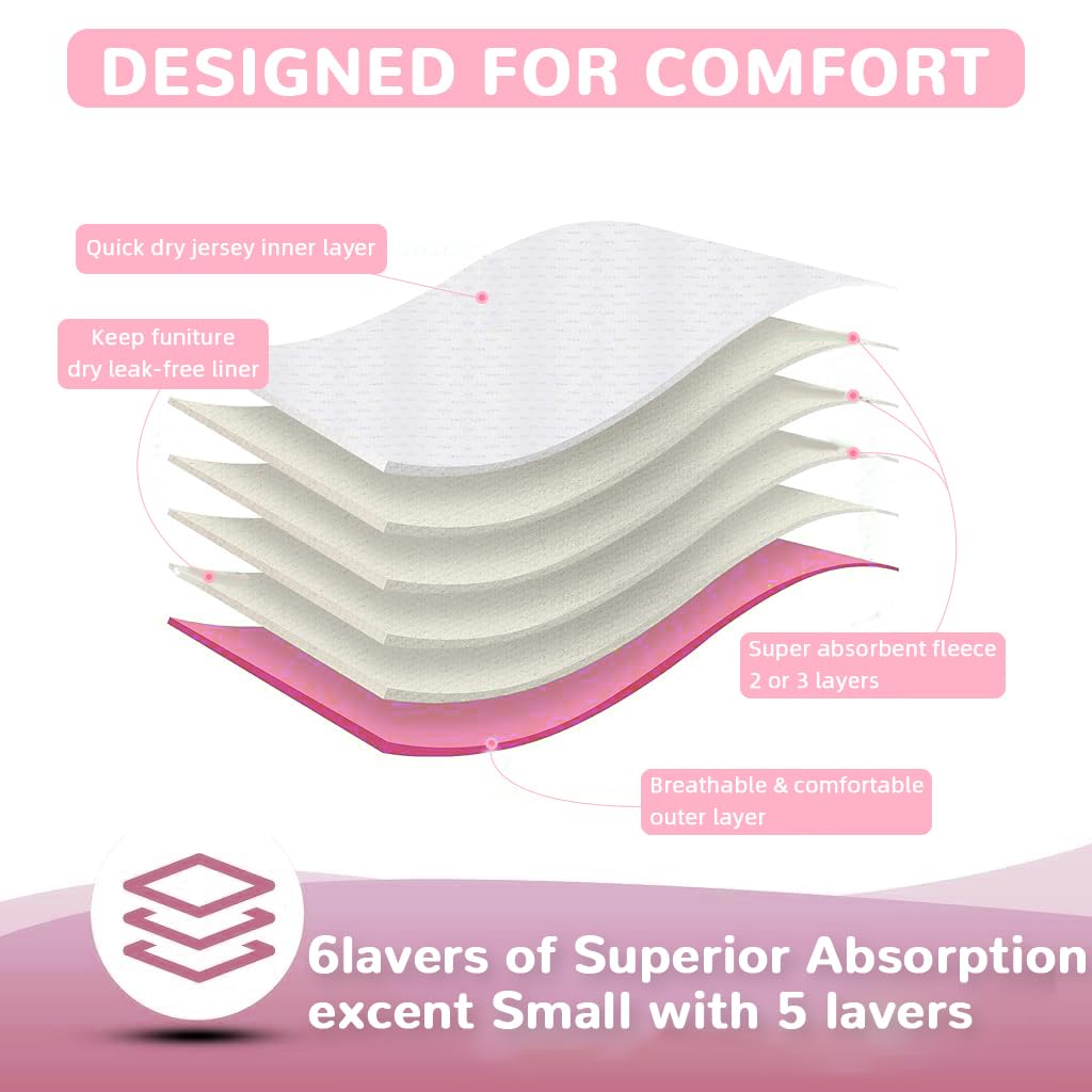 Qpets Female Dog Diapers for Heat Cycles with Reflective Strip and Elastic Waist 12.5–18.5 in