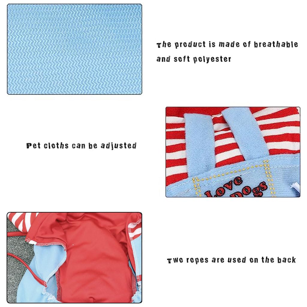 Pet Dog Clothes Hairpiece Costume Set, Funny Dog Clothes Deadly Doll Cosplay Costume for Halloween Party Funny Costume Dog Clothes Party Costume Dog Dress for Large Dogs Male (Size L)