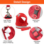 Qpets Cat Harness for Small Pets with Reflective Strip and Adjustable Velcro Fit | Breathable Mesh Vest with 1.2m Leash