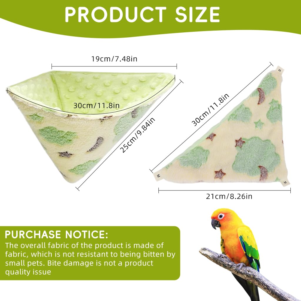 Qpets Hamster Hammock Set with Double Sided Plush Cone Pocket for Small Pets | All Season Cage Bed