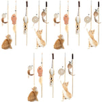Qpets Cat Toy Interactive Set of 5 for Kittens with Teaser Wand and Natural Feathers