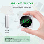 Wireless LED Aquarium Thermometer, Accurate Water Thermometer Sensor Stick-on Thermometer for Aquariums, Real Time Temperature Sensing Temperature Meter for Aquariums, Terrarium