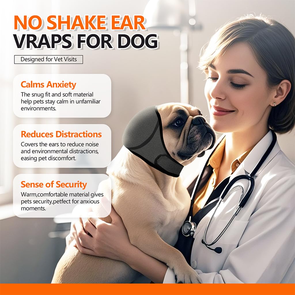 Qpets Calming Ears Cover for Dogs with Adjustable Chin Strap | Noise Reduction and Comfort