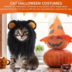 Qpets® Lion Costume, Halloween Lion Mane Costume for Cat Wig for Cat Christmas Halloween Funny Headwear for Puppy, Kitten, Cat Festival Headwear