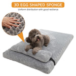 Qpets Dog Bed Large Size 75×50 cm with Waterproof Removable Cover and Anti‑Slip Base | Plush Pillow Support for Cats and Dogs