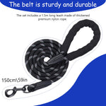 Qpets® Dog Harness with Handle Service Dog Vest Harness with 1.5m Dog Leash 360 Degree Safety Reflective Strips Design Adjustable Vest Harness for Medium Large Dog within 15-25 kg
