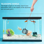 Qpets Aquarium Fish Net for Betta Tank featuring 3.1x3.1 in Square Frame and 18 in Retractable Handle