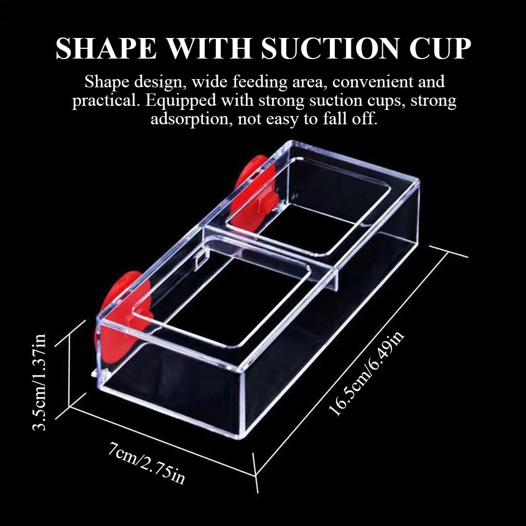 Qpets Floating Fish Feeder for Aquariums with Dual Open Design and Clear Acrylic Frame