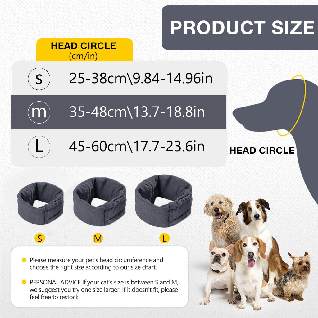 Qpets Dog Ear Muffs for Calming and Ear Protection with Adjustable Fit 35–48 cm | Cotton Head Cover
