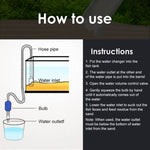 Qpets Fish Tank Cleaner Siphon for Changing Water and Removing Debris | 2.6M Manual Gravel Pump 2PCS