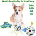 Qpets Interactive Dog Toy Ball for Fetch and Training with 14cm Glow Sound Tubes | Eco PVC