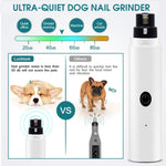 Qpets Dog Nail Trimmer with LED Light featuring 2 Speed 7000 RPM Motor and Diamond Grinder | Rechargeable USB Pet Grooming Tool