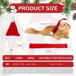 Qpets Christmas Cat Costume Set with Adjustable Drawstring Hat and Scarf for Holiday Photos | Neck 32 cm