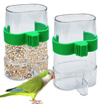 Qpets Bird Feeder for Cage with 220 ml Capacity and External Hanging Design | Transparent PVC Feeder for Parakeets and Finches