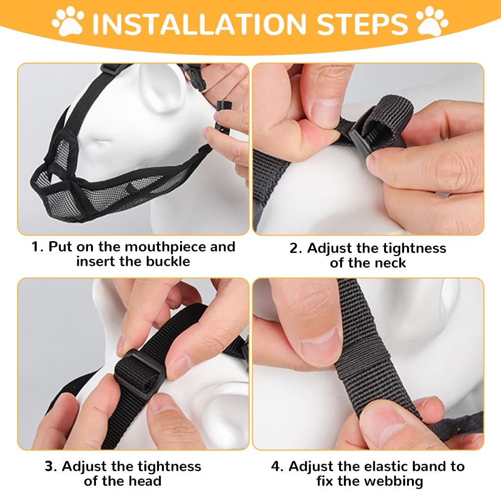 Qpets Mesh Dog Muzzle for Bulldogs with Adjustable Quick Release Buckle | Breathable Summer Design