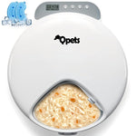 Qpets Automatic Cat Feeder for 4 Scheduled Meals with 960ml Capacity and Ice Box Insert