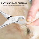 Qpets® Cat Nail Cutter Dog Nail Clipper, 5 Inches Pet Nail Clipper for Dogs Cats Labor Saving Spring Loaded Stainless Steel Dog Nail Clipper Trimmer Cats Nail Clipper