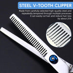 Qpets Thinning Scissors for Salon and Home Use with Ergonomic Handle & Stainless Steel Blade